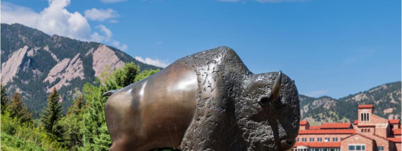 CU Events Buffalo statue